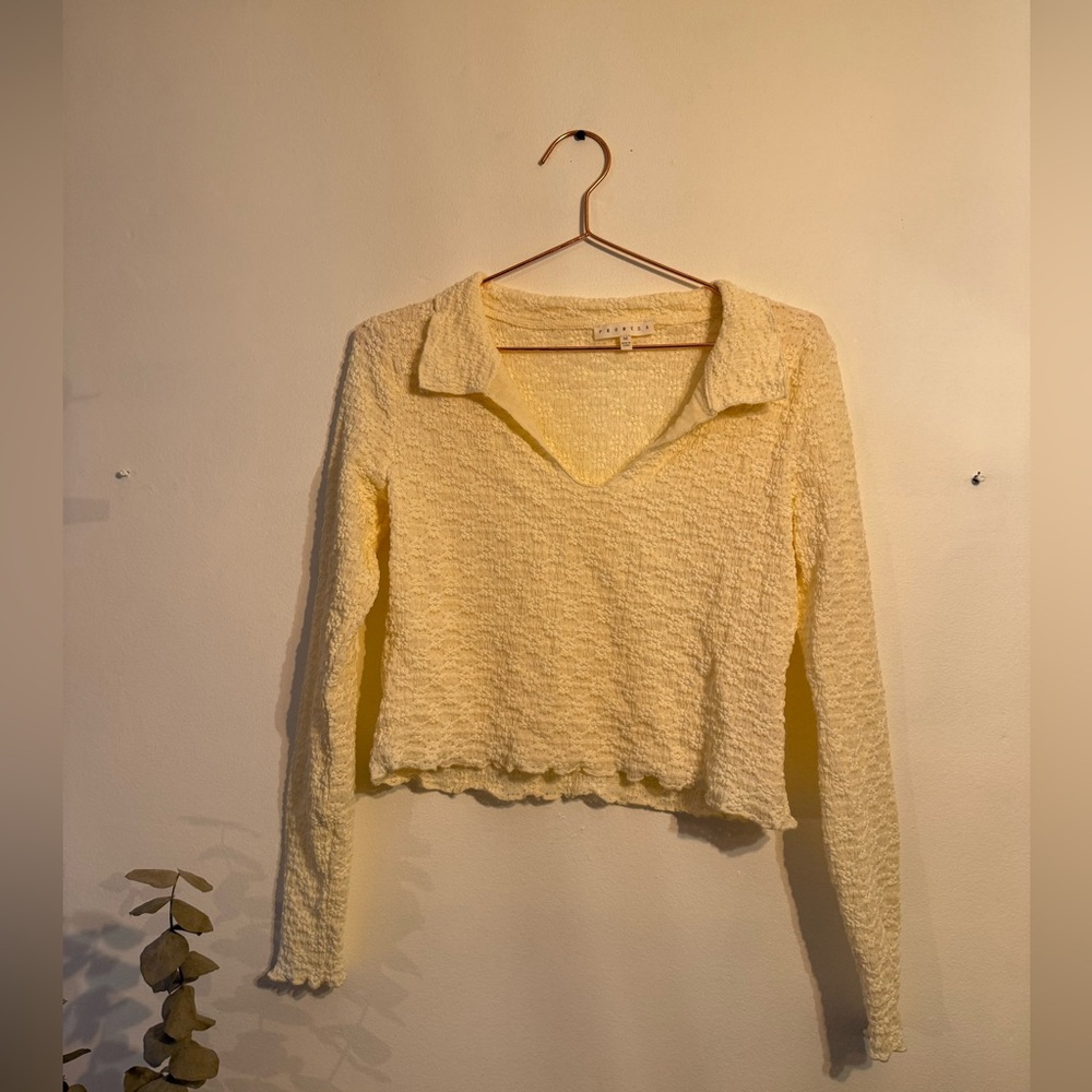 Lace collar top